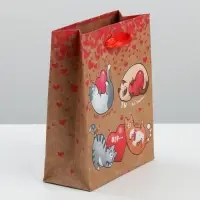 Пакет подарочный крафтовый, упаковка, &laquo;Ты &ndash; мое счастье!&raquo;, MS 18 х 23 х 10 см