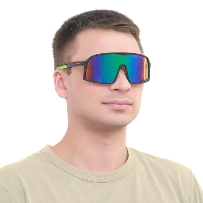 Очки солнечные мужские спортивные "Мастер К", uv 400, ширина 14.1 см, дужка 13.4 см, линза 7.2 х 5.3