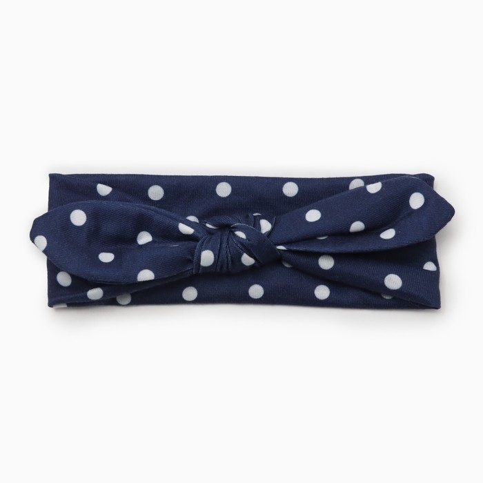 Набор повязок на голову Крошка Я "Листочки"горошек синий/голубой, р-р 48, 1.5-3 года