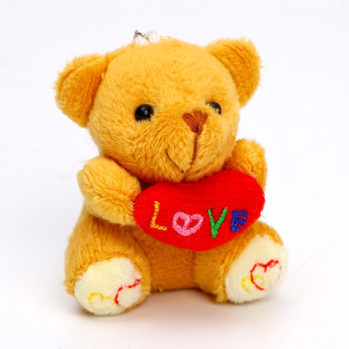 Брелок - мягкая игрушка &laquo;Мишка с сердцем&raquo;, цвета МИКС, набор 3 шт.