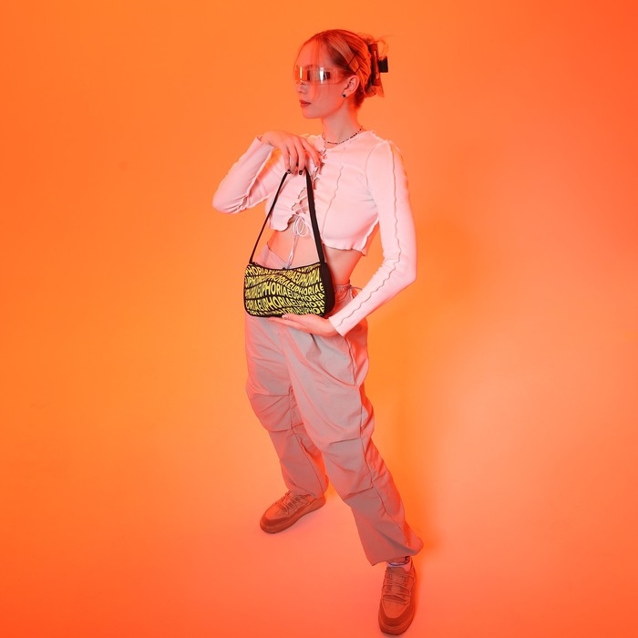 Сумка женская багет из текстиля, &laquo;Эйфория&raquo;, 23х13х5 см.