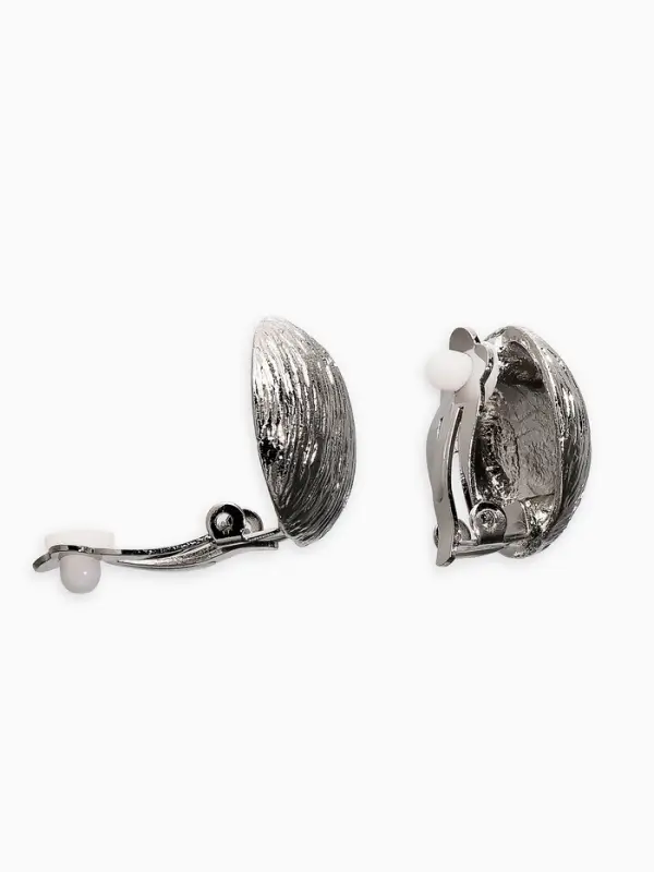 Клипсы "Винтаж" круг, цвет серебро