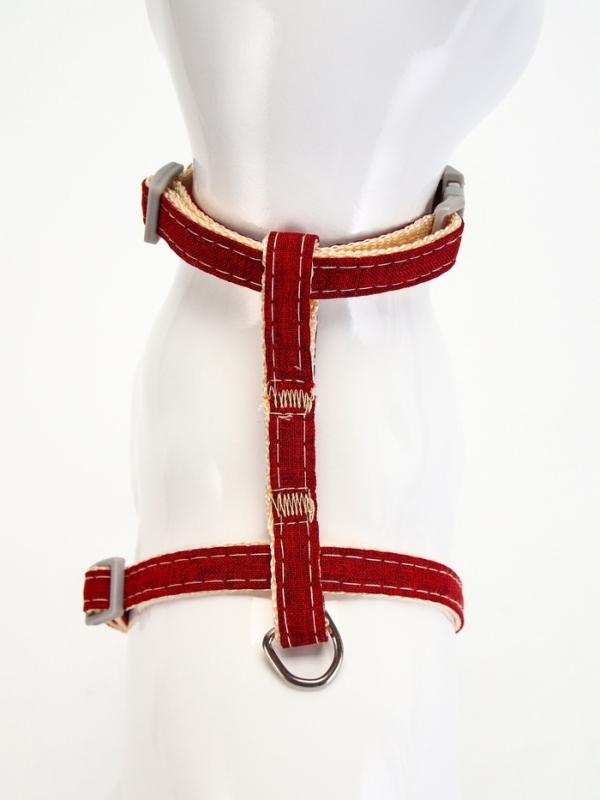 Комплект амуниции "Жаккард", поводок 120 х 1 см, красный