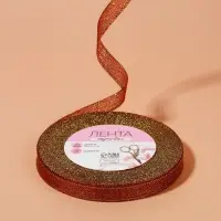 Лента парчовая, 10 мм, 23 &plusmn; 1 м, цвет бордовый №034