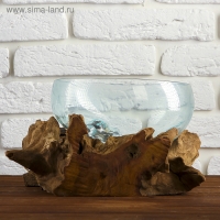 Вазон стекло на дереве "Забота" 20х25х25 см, МИКС