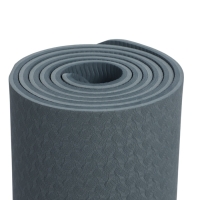 Коврик для фитнеса и йоги ONLYTOP, 183x61x 0,8 см, цвет графитовый/темно-серый Коврик для фитнеса и йоги ONLYTOP, 183x61x 0,8 см, цвет графитовый/темно-серый