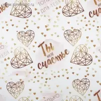 Бумага упаковочная глянцевая &laquo;Моё счастье&raquo;, 70 х 100 см