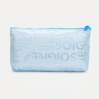 Косметичка, отдел на молнии, цвет голубой