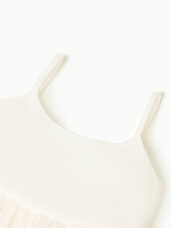 Платье для девочки, MINAKU :Party Dress, цвет молочный, рост 128 см