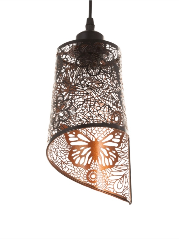 Светильник "Манчестер" (Бабочки) 1х40Вт Е27 черный 12,5х12,5х24+100см