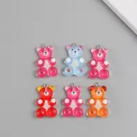 Подвеска для творчества акрил "Мишка леденцовый" МИКС 3,1х2х1 см