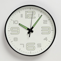 Часы настенные интерьерные &laquo;Классика&raquo;, плавный ход, светящиеся, d-25 см