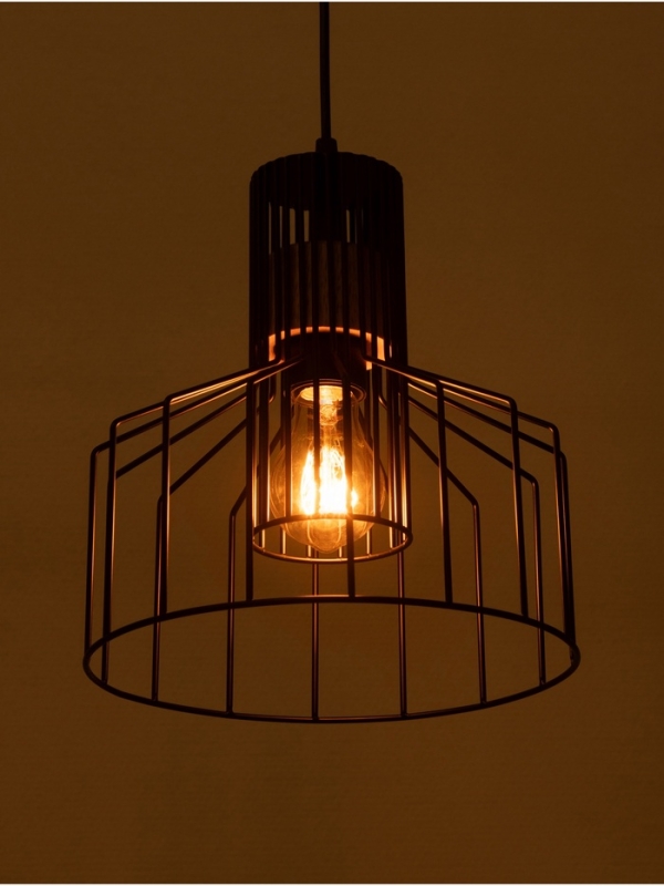 Светильник "Крит" 1х40Вт Е27 черный/коричневый 24,5х24,5х32(132)см