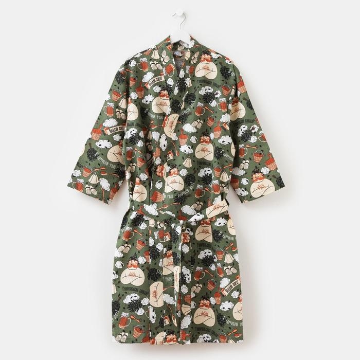 Халат мужской Этель Халат мужской Этель "Генеральская банька" рукав 3/4, размер 46-48, вафля 200г/м2, 100% хлопок