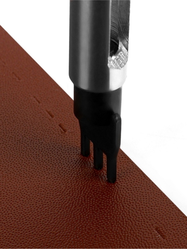 Набор пробойников для кожи, 7 предметов: сменные насадки 6 шт., основа 1 шт.