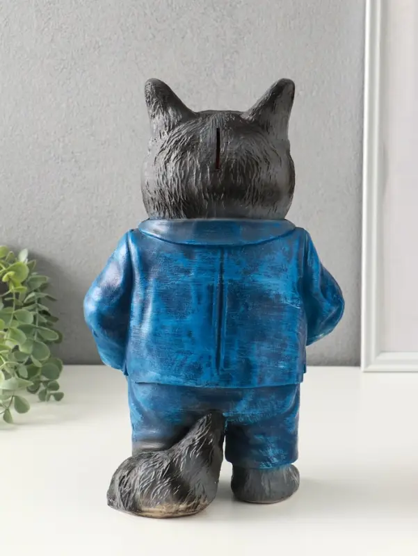 Копилка "Кот Тимофей" 35х22х15 см, серый