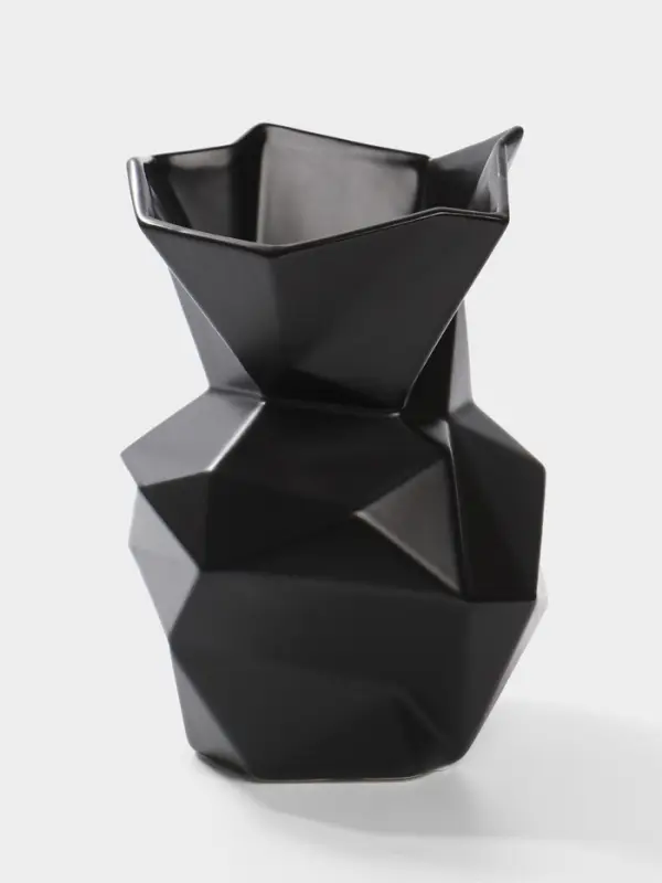 Ваза настольная керамика "Анхель" 20х12 см, чёрный