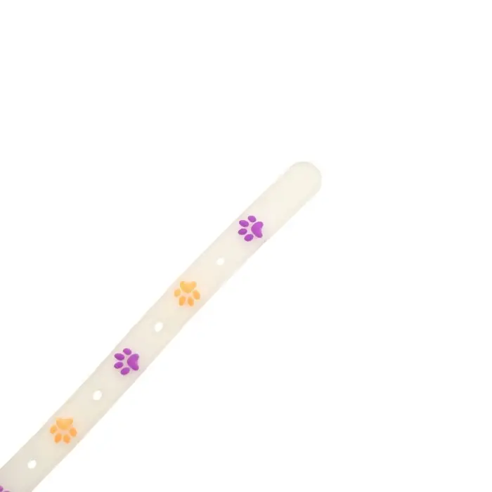 Ошейник, светящийся в темноте, "Яркие следы" (люминесцентный), 30 х 1 см, фиолетово-жёлтый