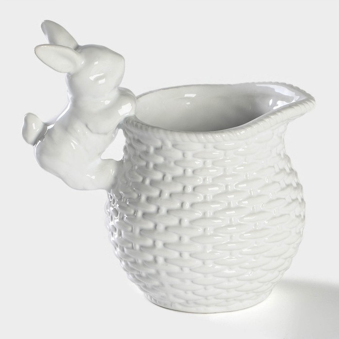 Молочник Доляна &laquo;Зайка&raquo;, 450 мл, цвет белый