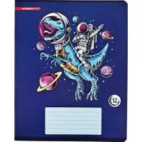 Тетрадь 12 листов, в линейку &laquo;Космическое приключение&raquo;, мелованный картон, МИКС