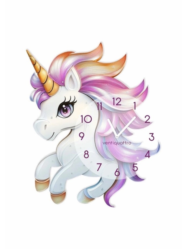 Часы настенные "Gelato", единорог, интерьерные, детские, плавный ход, d-33,5 см