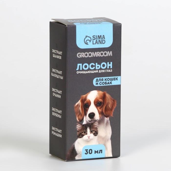 Лосьон для глаз Groomroom для кошек и собак, 30 мл Лосьон для глаз Groomroom для кошек и собак, 30 мл
