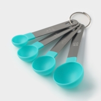 Набор мерных ложек Доляна Pesto, 4 шт: 15 мл, 7,5 мл, 5 мл, 2,5 мл, цвет МИКС