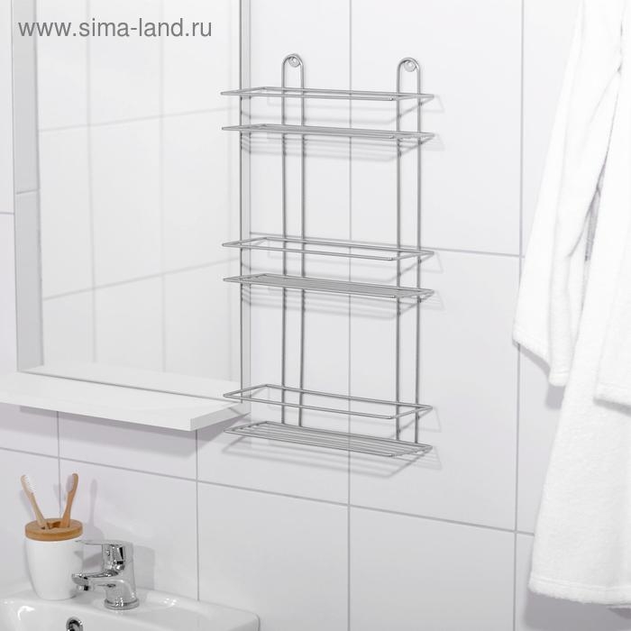 Полка прямоугольная 3-х ярусная, 26.5&times;10.5&times;50 см, хром