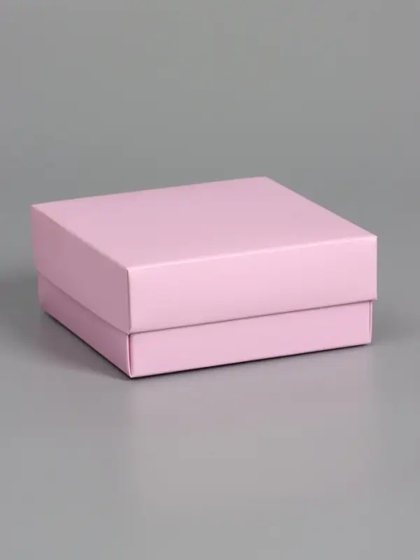 Коробка складная, крышка-дно, розовая, 12 х 12 х 5 см