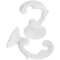 Крючок для штор ТУНДРА KS002, однорожковый, цвет белый, 2 шт