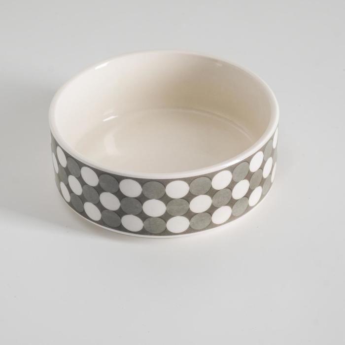 Миска керамическая "Горошек" 200мл, 10,5 х 4 см, серая