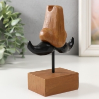 Сувенир полистоун подставка под очки "Усы и нос" 10,5х5,3х14 см