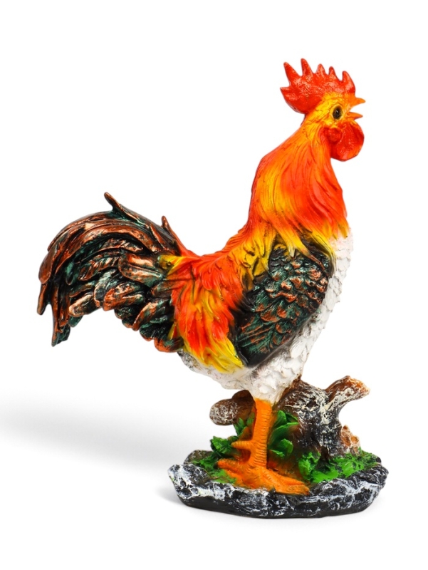 Садовая фигура из полистоуна &laquo;Петух на камне&raquo;, 42&times;32&times;13 см