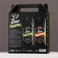 Подарочный набор косметики Beer, гель для душа и шампунь для волос HARD LINE, 2&times;400