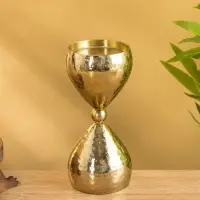 Подсвечник "Песочные часы" алюминий 8,5х19 см, цв. золото