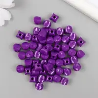 Бусины для творчества пластик "Кубик со сплющенными краями" фиолетовый набор 30 гр d=0,8 см   975305