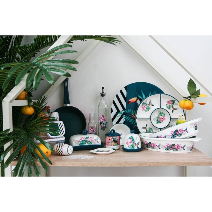 Рамекин из жаропрочной керамики Доляна &laquo;Тропики&raquo;, 250 мл, d=11 см