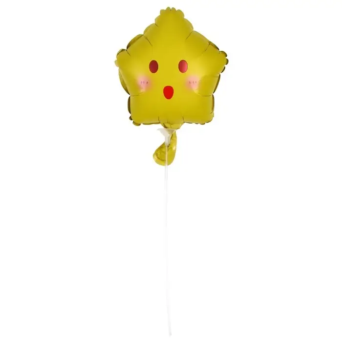 Воздушный шар фольгированный 10" &laquo;Звезда смайл&raquo;, для палочки, МИКС