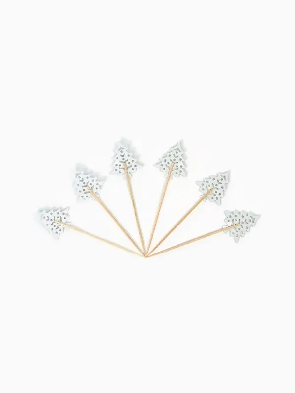 Шпажки "Серебряные елочки", набор 6 шт.