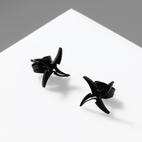 Серьги металл &laquo;Япония&raquo; сюрикены гвоздики, цвет чёрный