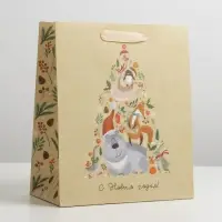 Пакет подарочный новогодний ламинированный &laquo;С Новым годом&raquo;, ML 23 х 27 х 11.5 см