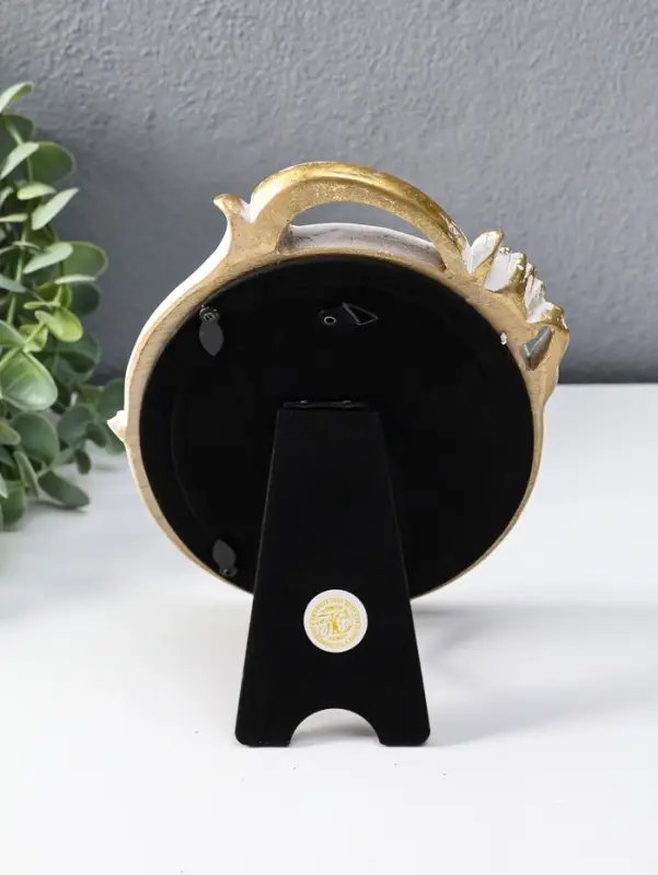 Фоторамка полистоун 10х15 см "Махровые тюльпаны" белая с золотом 14х2,5х20 см