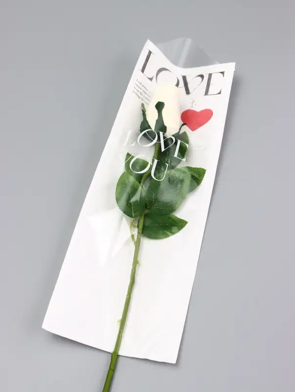 Пакет конус, для цветов, белый, 14&times;40 см