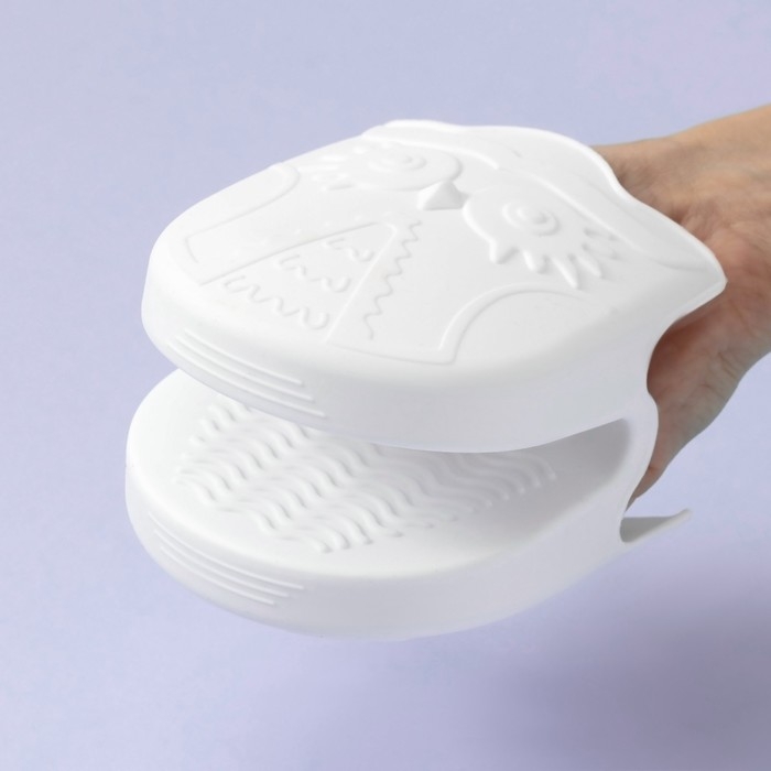 Набор прихваток для горячего Набор прихваток для горячего "Совушка", 2 шт, 10х11х7см, цвет белый