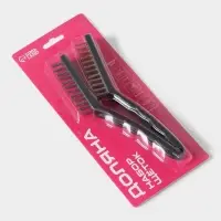 Набор щёток универсальных Доляна, 2 шт, 21&times;2&times;2,5 см, рабочая часть 8,5&times;1,5&times;1,5 см, цвет чёрный