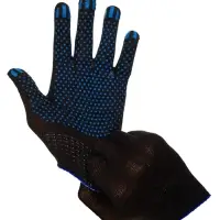 Перчатки садовые, хб, вязка 10 класс, 3 нити, размер 9, с ПВХ точками, чёрные