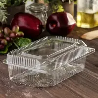 Контейнер одноразовый с неразъёмной крышкой ПР-К-7 А, пластик, 250 мл, 21.5&times;13.5&times;7.2 см, прозрачный