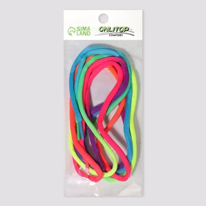 Шнурки для обуви, пара, круглые, d=5 мм, 110 см, разноцветные