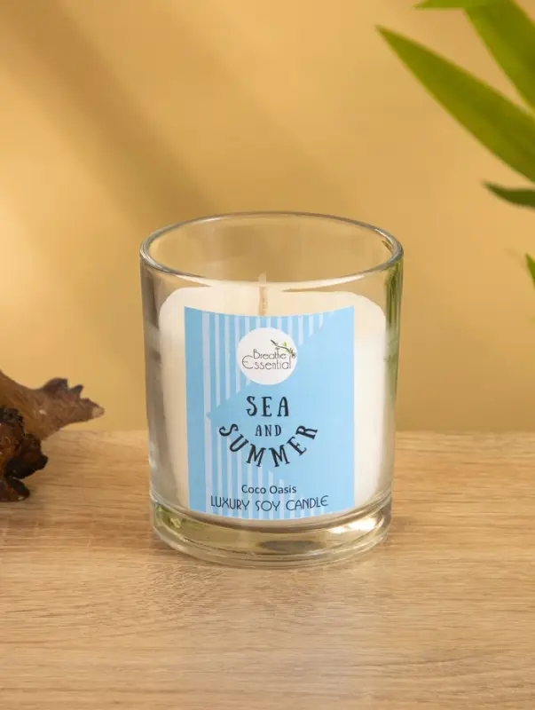 Свеча с кристаллом внутри Sea and Summer "Coco Oasis" кокос, 120 гр