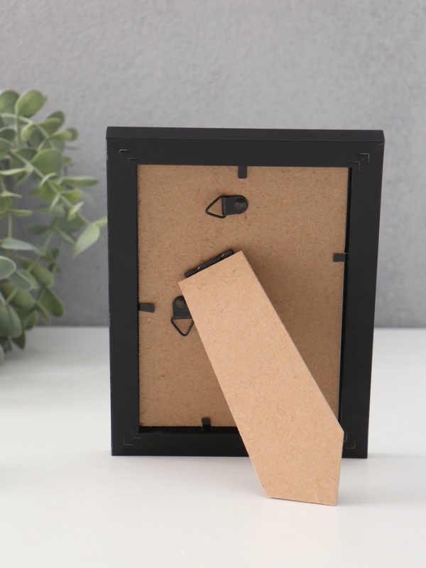 Фоторамка МДФ "Anna" 10х15 см,с паспарту (7х10 см), чёрный (пластиковый экран)